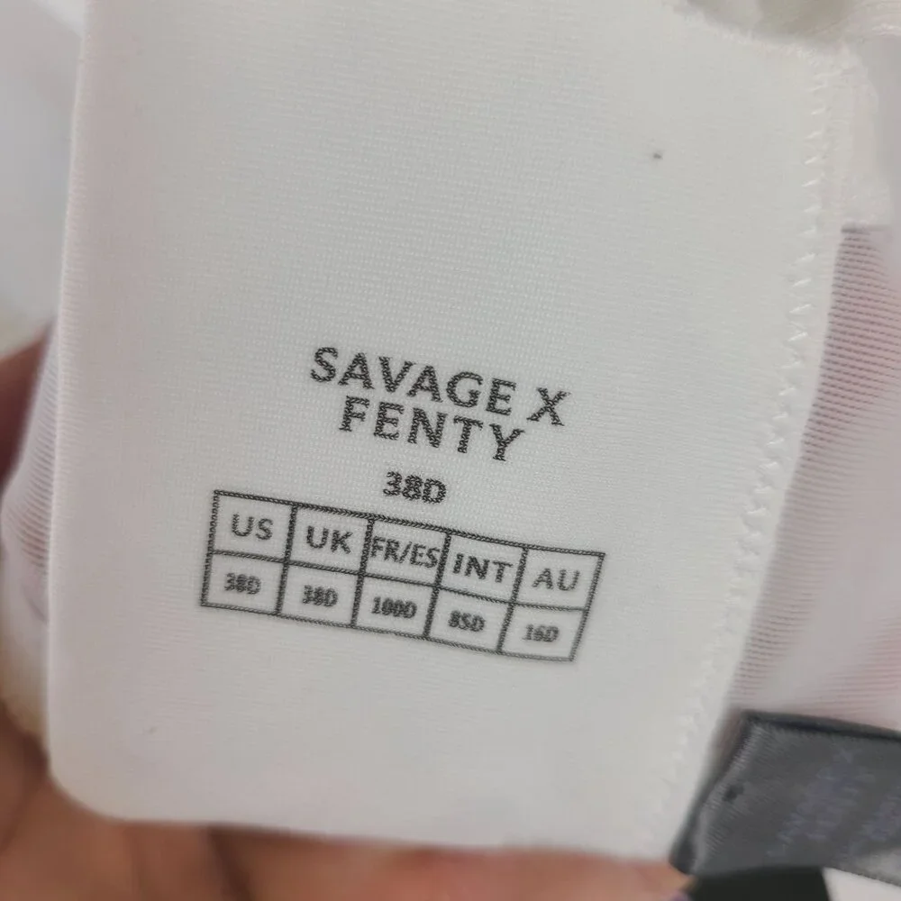 NWT Savage X Fenty Sheer X Unlined Strapless Bra Sz 38D Angel White - Picture 6 of 8